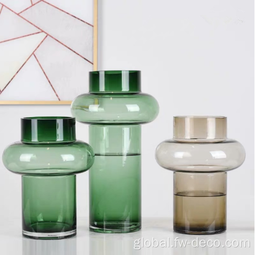 Orange Glass Vase European Hand-Blown Green Flower and Filler Glass Vase Factory